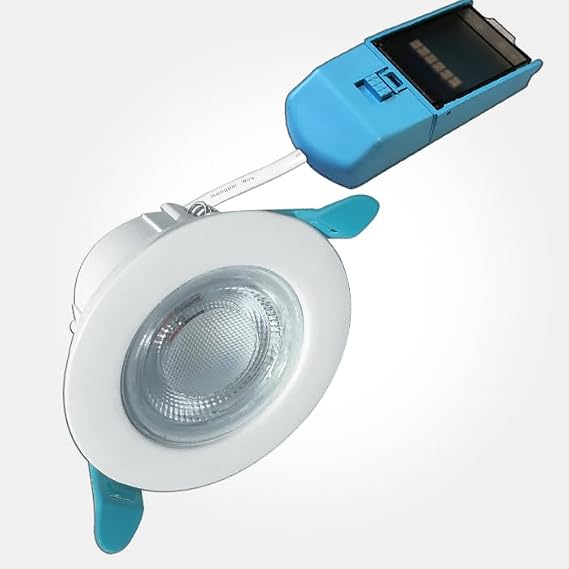 LEDBRITE LED Downlight Dimmable 5 & 8W - Recessed Ceiling Lights - CCT Tri Colour Selectable - 3 Bezels Included - Quick Fit Connector - IP65 Spotlight 870LM [Energy Class A+++]