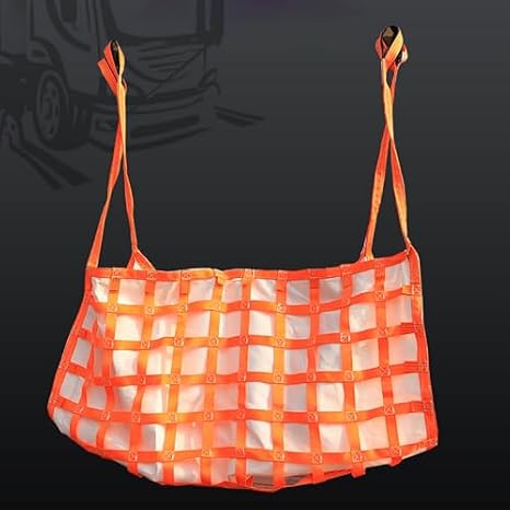 Lifting Net Heavy Duty Safety Lifting Pad - 3.93”x 3.93” Square Mesh Flat Nylon Sling Hoisting Netting - Tear Resistance Safety Nets Straps for Construction Rigging Moving(4.9x4.9f