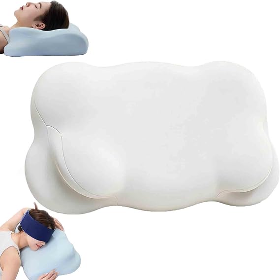 Cloud Pillow, Adjustable Cervical Neck Support Pillow with Breathable Pillowcase, Side Sleepers Pillow, Ergonomic Memory Foam Pillows for Side, Back & Stomach Sleepers (White)