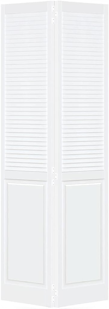 Closet Door, Bi-fold, Traditional Louver Panel Solid Core Unfinished 80" x 23" White