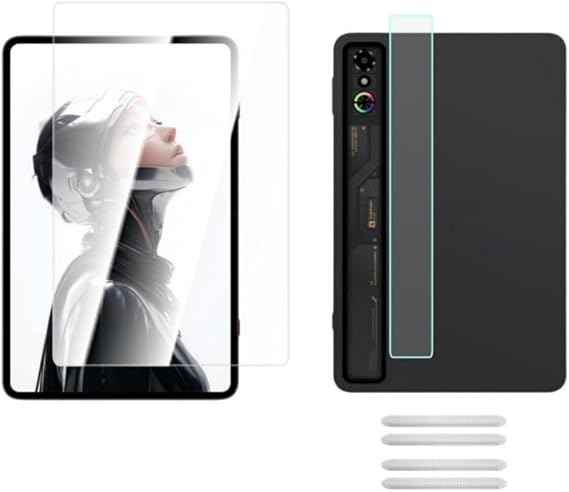 Screen Protector for RedMagic Astra, Tempered Glass Film with Lens Protector, 9H Screen Protection Film, Screen Guard Replacement (silver 3-piece set)