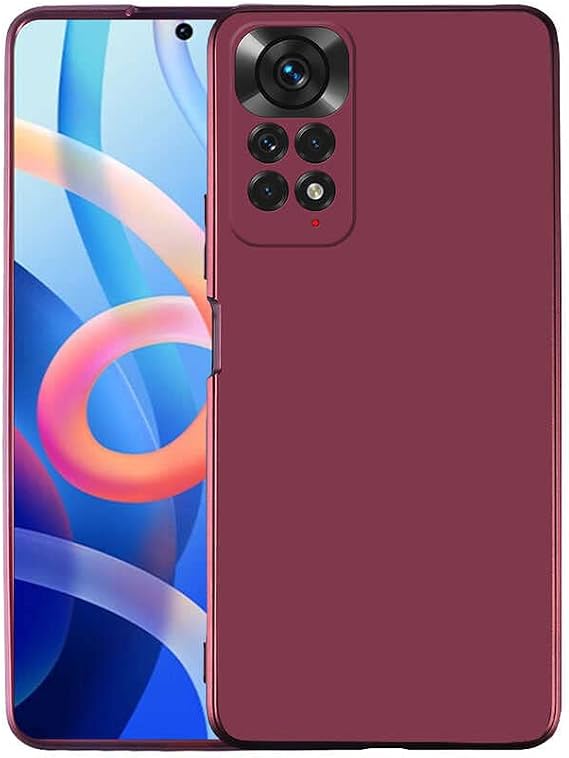 Aksesuarcim Xiaomi Redmi Note 11S Global ile Uyumlu Kılıfı Silikon Pastel Renkli Mat Esnek İnce Kapak Prem Mürdüm