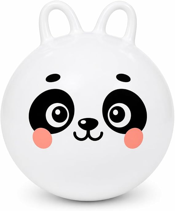 Space Hopper Kids Inflatable Animal Hopper 40cm Bouncing Ball Ride On Toy with Handles - PVC Outdoor Garden Indoor Toy for Boys Girls Age 3+ Panda Tiger Zebra Capybara Designs (Panda)