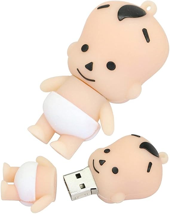 4GB Baby Shape Flash Drive USB Flash Drive Memory Stick Thum Drive USB Drive USB Flash Disk U Disk Pen Drive USB Disk Flash Memory External Storage USB Stick PenDrive (White)