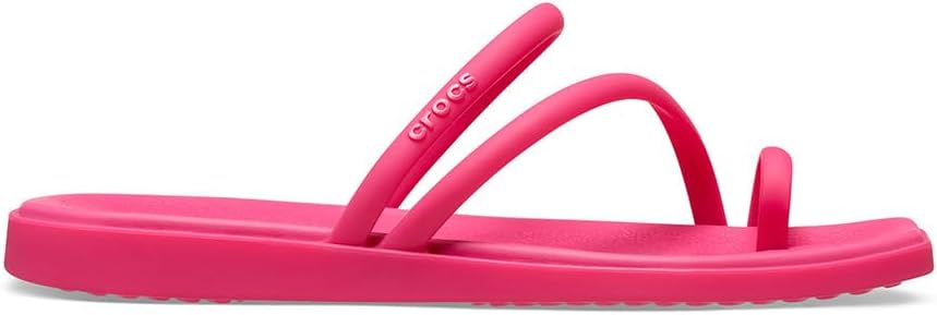 Crocs Women's Miami Toe Loop Sandal Flat, Dragon Fruit, 5