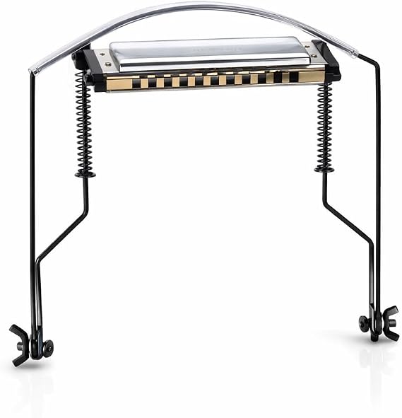 Harmonica Neck Holder Adjustable Harmonica Stand Soft Tubes Protection Harmonica Holder Fit for Different Brands of Harmonicas, Suitable for 10 Hole Harmonicas