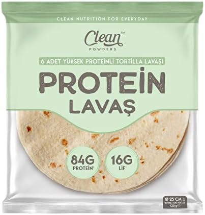 Clean Powders Yüksek Proteinli Tortilla Lavaşı 6'lı 420 Gr - AROMASIZ