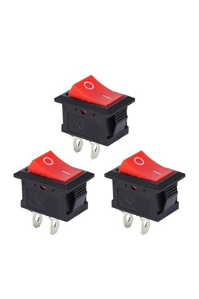 Mini Anahtar Arapuar Çıtçıt Anahtar 3 Adet Elektrik Devresi İçin Açma Kapama Düğmesi On/Off Kırmızı Siyah