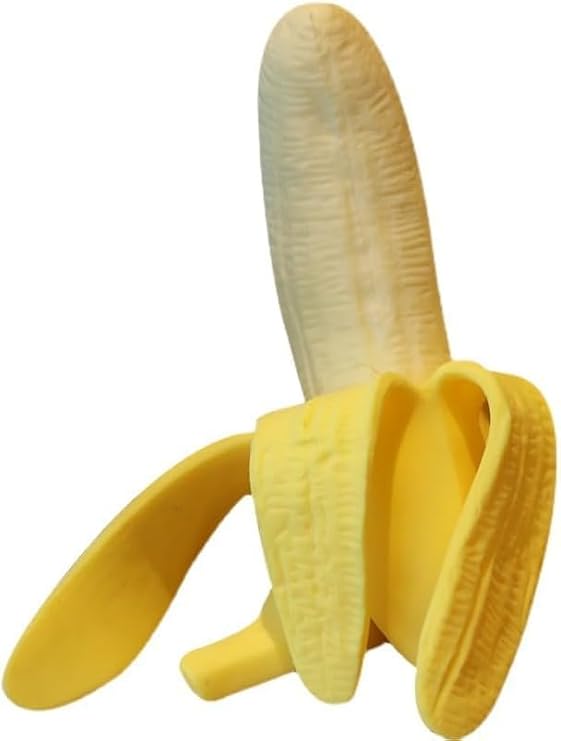 Banana Elastic Simulation Squeezing Simulation Fruits Ornaments, Yellow Stretchy Soft Banana Ornaments Antistress Decompression Sensory Vent Ornaments Reliever for Adults，Novelty Gag Accessories