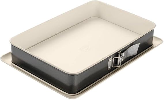 Dr. Oetker Rectangular Removable Mould with Non-Drip Base, Steel Reinforced with Ceramic, Non-stick and Resistant up to 230ºC, 42 x 29 x 7 cm, Anti-Leak, Cream and Grey, 15 x 25 x 7 cm, 1 pc.