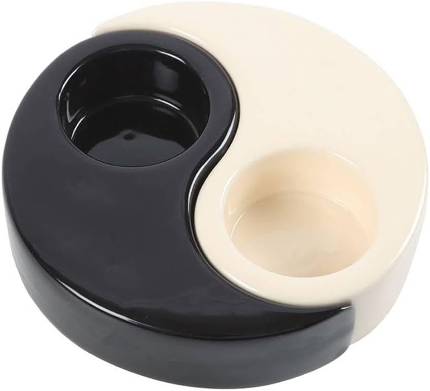 Something Different Yin Yang Tealight Holder (One Size) (White/Black)