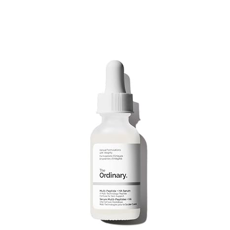 The Ordinary Multi-Peptide + HA Serum, Multipeptide Serum with Hyaluronic Acid, Anti-Aging Formula for Crow's Feet, Elasticity and Firmness, 1 fl oz