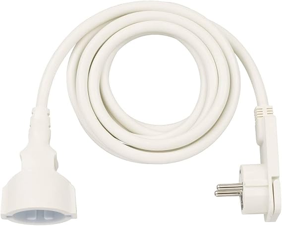 Brennenstuhl 3 m extension cable with flat plug (electrical extension, flat plug, for indoors) White