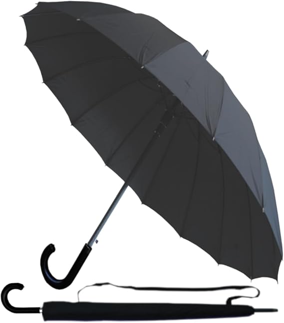 StormDefender 16 Ribs Windproof Extra Strong Umbrella - Triple Layer Frame