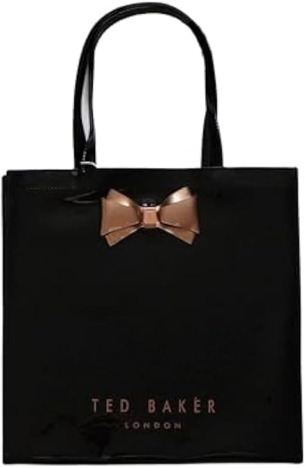 Ted Baker Woman Plain Bow Icon Shopper Bag 'ARACON' Size Small (Black)