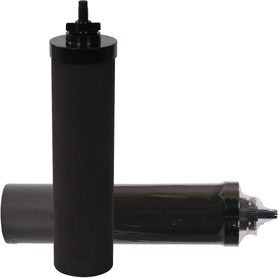 Huining 2pcs Black Water Filter Water Filter Unit Water Filter Replacement for Home Water Bucket Water Filtration System Gravity Water Filter System Water Purifier Survival