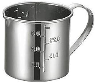 本間製作所 計量カップ シルバー サイズ8cm 口付 計量カップ 8㎝ 74008