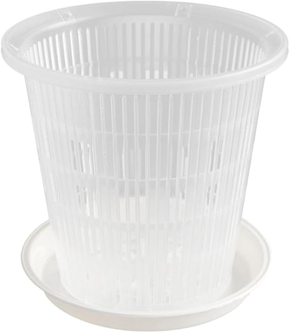 Root-controlled Transparent Flowerpot, Meshpot with Air Holes Plant Container Transparent Flowerpot Plants Plant Pot for Orchid Plants(14cm)