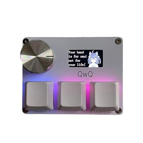 OSU O3C Rapid Trigger Hall Switch Magnetic Linear Switch Keyboard with Knob and Screen Copy Paste, Shot Cut, Macro Hot Swap Mini Keyper White