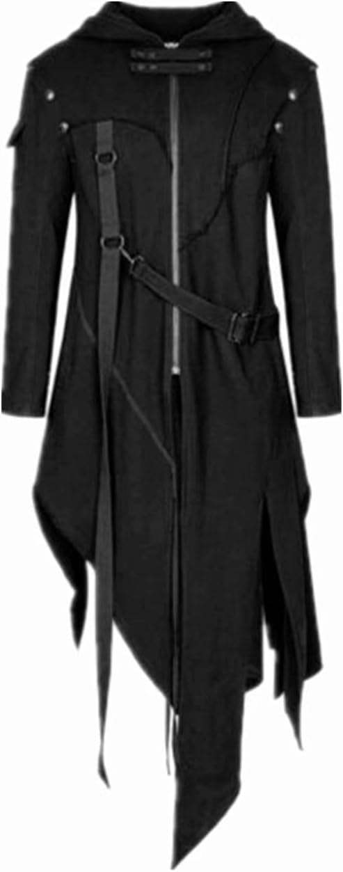 Men's Coat, Steampunk Style, Jacket, Hooded, Long Coat, Gothic V Series, Visual Style, Street Style, Stage Costume, Stage Costume, Sex Jacket, Stage, Medieval, Europe, Nobility, Duke,