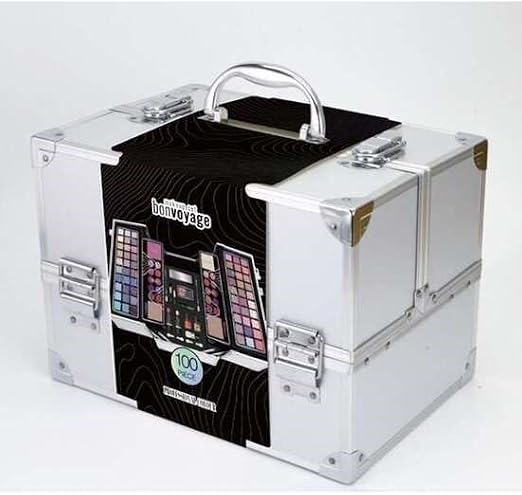 bonvoyage, Makeup Kit with Eyeshadows, Blush, Lipsticks, Lip Gloss, Mascara, Brow Gel, Manicure and Pedicure Set, Make up Brushes and More, Professional Colour