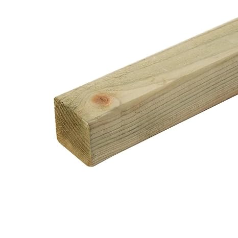 Pressure Treated Softwood Timber 2" x 2" (47mm x 45mm) - 2.4 Metres (Pack of 6 = 14.4m)