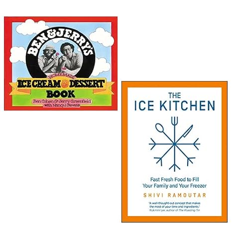Ben & Jerry's Homemade Ice Cream & Dessert Book By Ben Cohen, The Ice Kitchen [Hardcover] By Shivi Ramoutar 2 Books Collection Set
