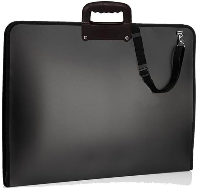 Siyah Resim Çantası Fermuarlı Kulplu 37x54 cm 1 Adet Teknik Resim Dosya Çantası 35x50 cm Askılı Proje Çantası Okul Sınıf