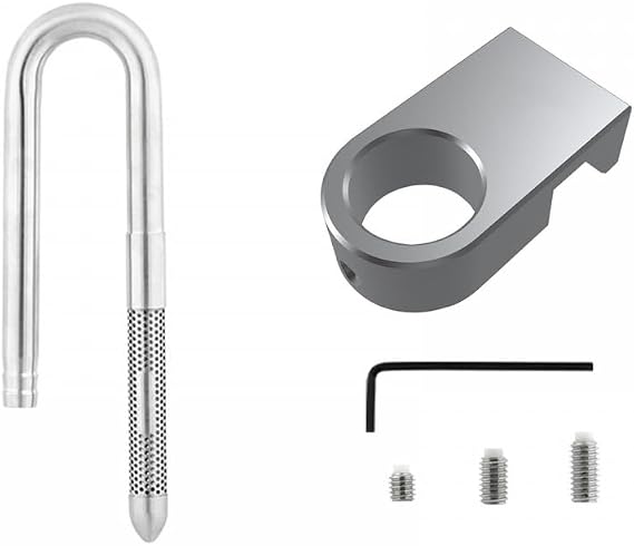 MiOYOOW Aquarium Inflow Outflow Pipe, 304 Stainless Steel Lily Pipe with Aluminum Alloy Fixing Clamp for Fish Tank Aquarium (12/16MM)
