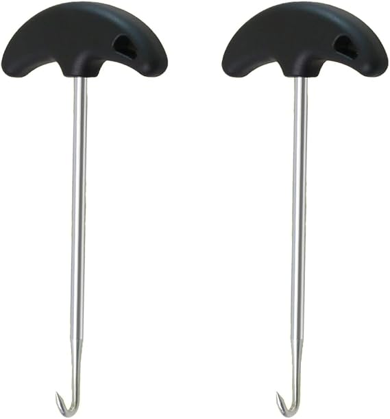 2Pcs T-Hook Spring Puller Tool - Motorcycle Exhaust Spring Hook for Safe Removal and Installation.