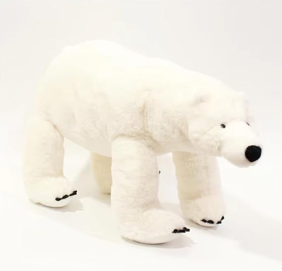 Stuffed Animals - Polar Bear, Lifelike White Polar Bear Plush Toy, Large Stuffed Animal, Length 65cm