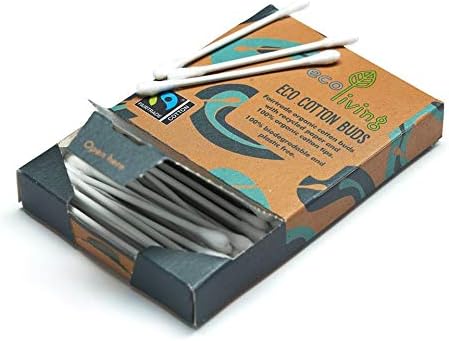 100 Biodegradable Cotton Buds (Zero Plastic and Zero Waste) – 100% Paper Fairtrade Organic Cotton Buds – All-Paper Ear Swabs - Sustainable & Vegan Qtips- Ear Buds Cotton