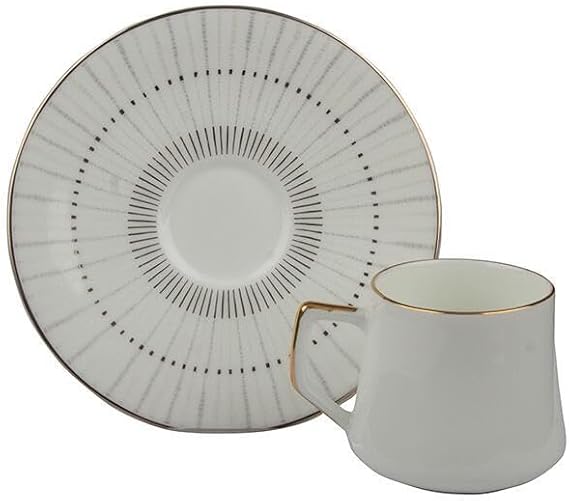 Evaliza Direction Lines 6 Kişilik Kahve Fincan Takımı 80 ml