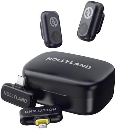 HOLLYLAND LARK A1 Combo Space Gray with USB-C Receiver + Lightning Receiver + Charging Case Wireless Microphone LARK-A1-Combo