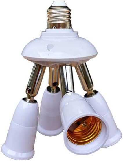 WANGCL 4 in 1 Adjustable E27 to E27 Base Light Bulb Adapter AC 220V light Socket Splitter
