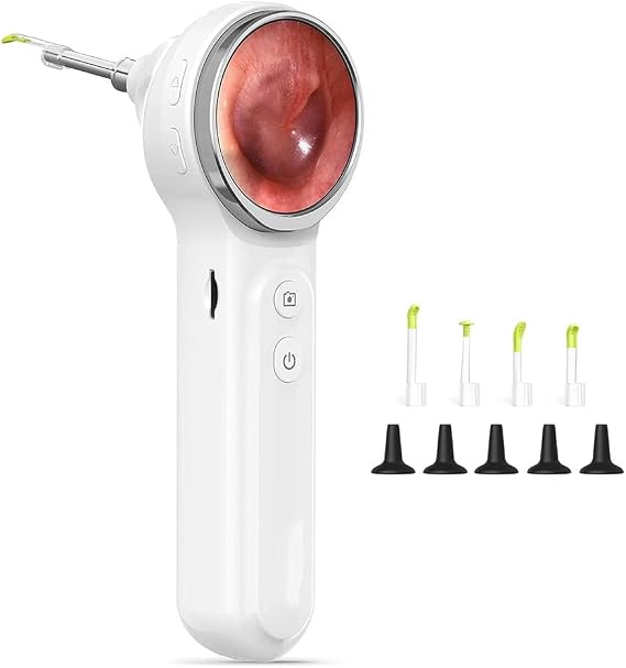 Digital Otoscope with 1.85in IPS Screen, 720p HD Video, Light, Ear Wax Removal Tool, Ear Camera