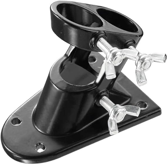 Flag Pole Holder, FlagPole Mount Bracket, Heavy Duty House Flag Pole Holder Bracket, Stainless Steel Hardware - Durable and Rustproof - 1" Diameter (Black-1Pack)
