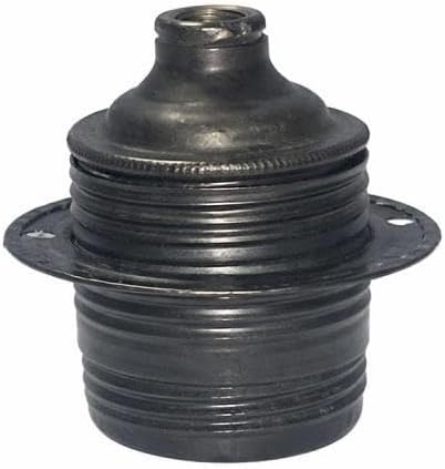 E27 Metal Dişli Siyah Duy - Porselen İç Yapılı Vintage Lamba Duyu