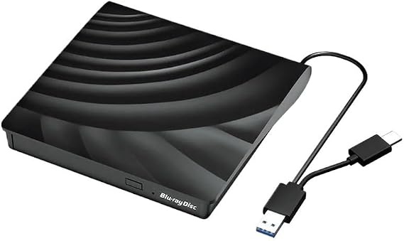 External Blu-Ray Optical Drive USB 3.0 Portable 3D Combo Reader CD DVD Player Burner Quick and Convenient