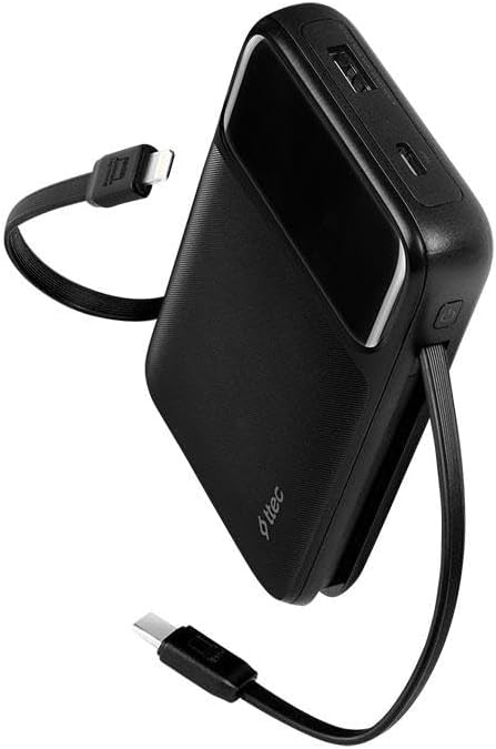 ttec ReCharger Pro LCD 10.000mAh PD 22,5W Lightning ve USB-CDahili Kablolu Taşınabilir Hızlı Şarj Aleti/Powerbank 2BB215 Siyah