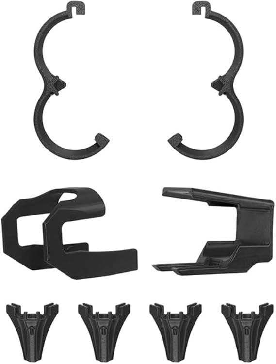 For DJI NEO2 Propeller Protection Kit Anti-Collision PC Rings Full Coverage Easy Installation Orange/Grey/Black Drone Safety Flight Accessories (Black)