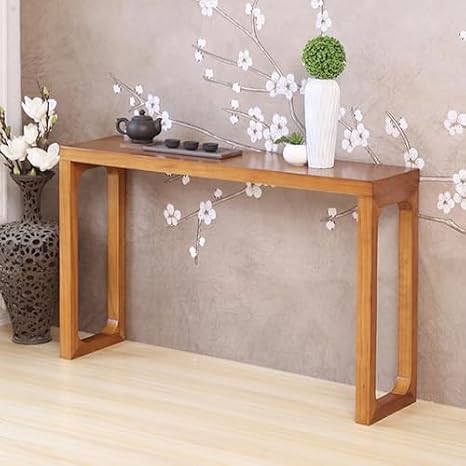 Mid-Century Modern Console Table, Slim Wooden Entryway Sofa Side Table, Rectangular Accent Table for Hallway, Living Room, Bedroom, Easy to Assemble
