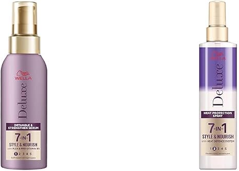Wella Deluxe Detangle & Strengthen Serum & Wella Deluxe Heat Protection Spray