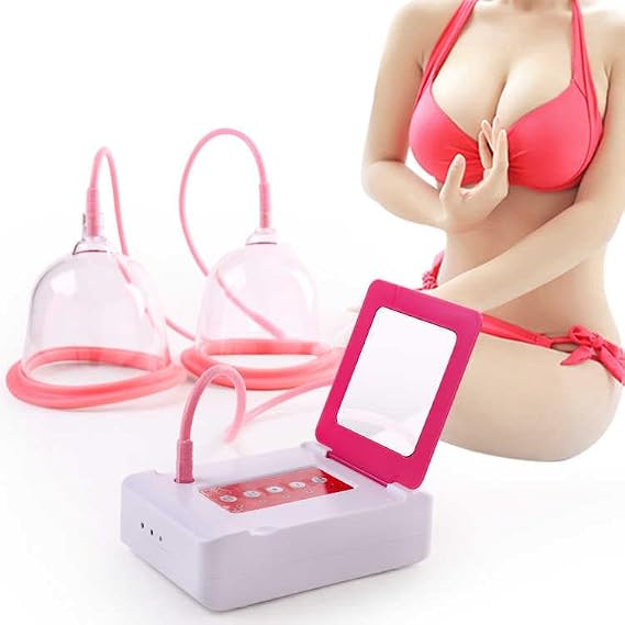 Electric Breast Massager, Women's Breast Enlargement Massage Cup, Breast Massage Enhancement Machine, 5 Levels of Intensity, 2 Modes, Automatically Stops in 15 Minutes to Prevent Sagging