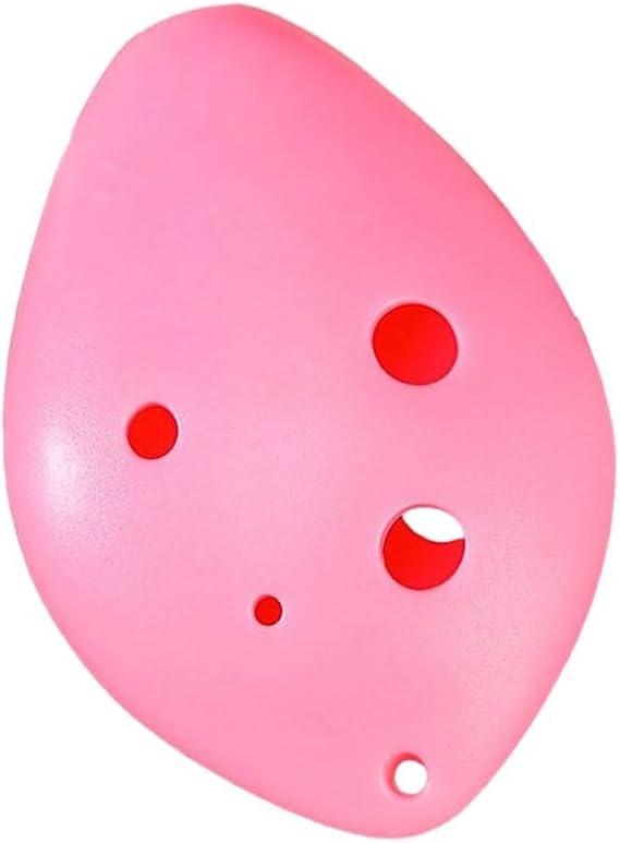 Ocarina, 6 Hole Soprano C Key Plastic Flute Compact Portable Design Smooth Airflow for Beginners and Kids Musical Practice(Pink)
