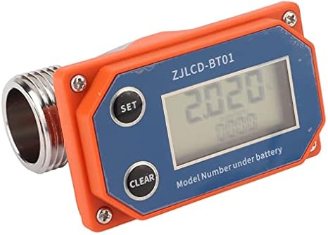 Water Flow Meter, High Accuracy Digital Hose Water Meter, Stainless Steel Garden Hose Flow Meter Measure Gallon/Liter Water Flow Rate for Garden, Fish Pond, Swimming Pool, Farmland Irrigation
