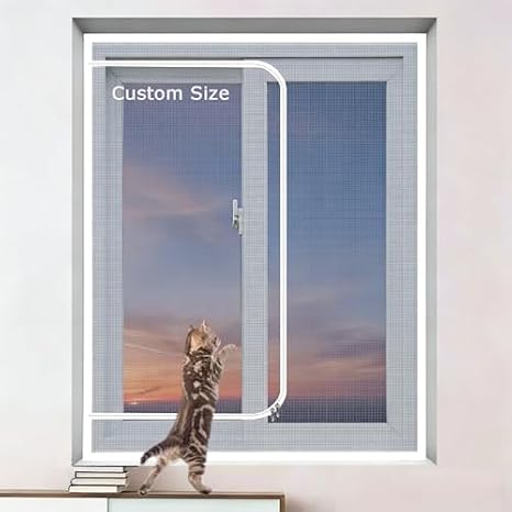 Cat Proof Window Screen Custom Size Self-Adhesive Mesh