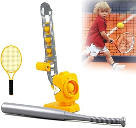Automatic Pitching Machine with Adjustable Speed and Angle, Includes Sports Equipment for Practice