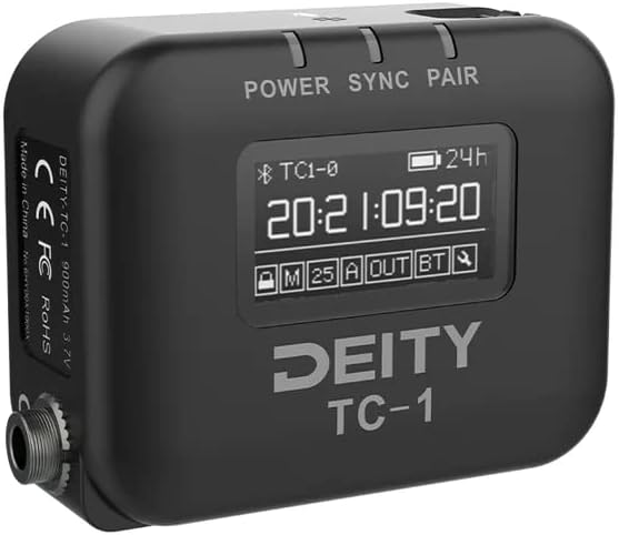 Deity TC-1 - Timecode Generator with Wireless 2.4G & Bluetooth Sync, Support Sidus Audio Control, On-Board Menu and OLED Display, Built-In Mic for Reference Audio