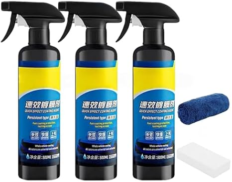 Sopami Car Coating Spray, Quick Car Waxing, Multi-Functional Coating Renewal Agent, With Towel (3 Bottles)